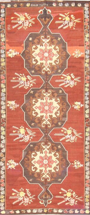 Vintage Mid Century Turkish Kilim Rug 50350 Nazmiyal