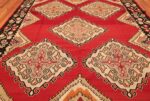 vintage red background turkish kilim rug 50381 field Nazmiyal