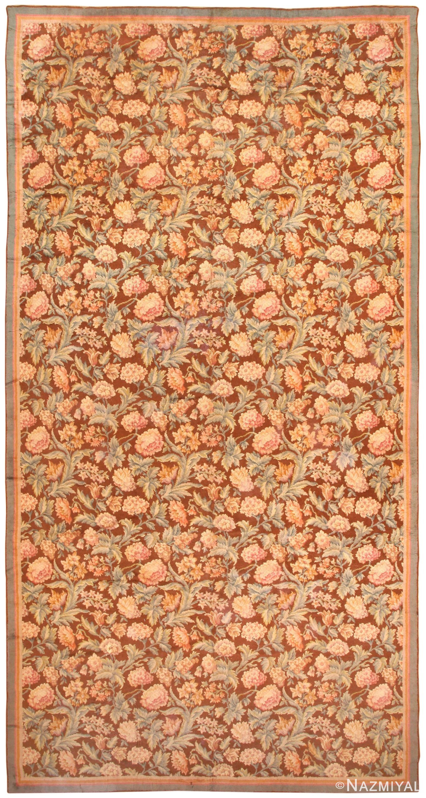 Antique French Savonerrie Rug 50406 Nazmiyal