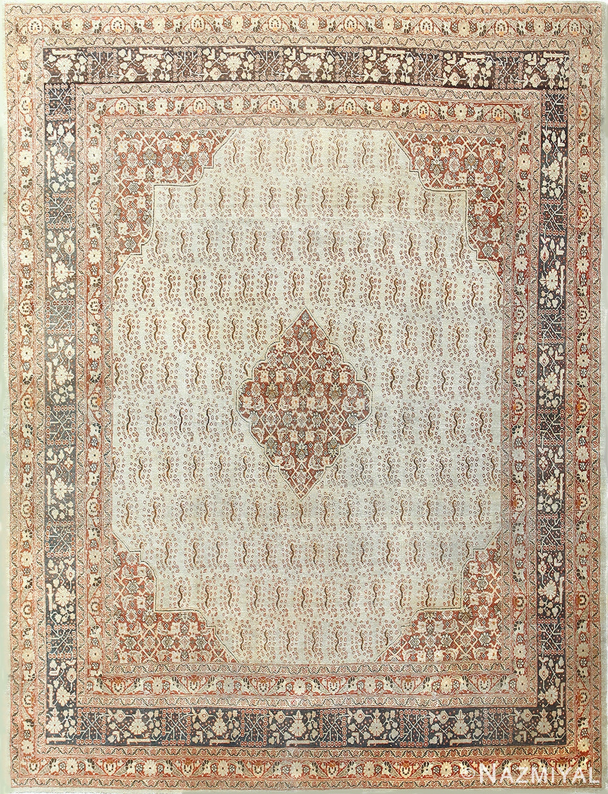 Antique Geometric Persian Tabriz Rug 50387 Nazmiyal