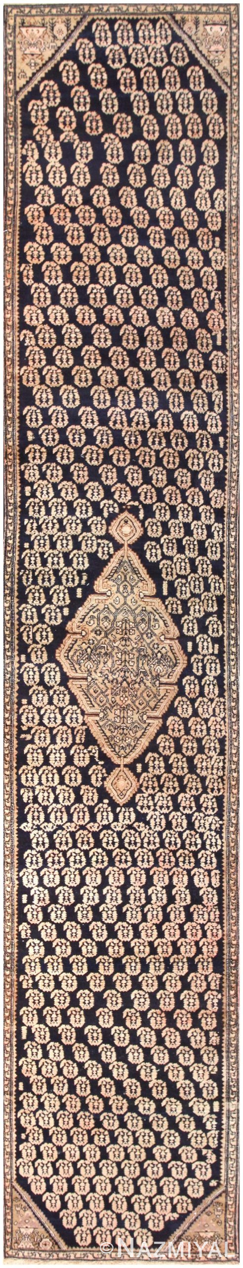 Antique Paisley Design Persian Malayer Runner Rug 50419 Nazmiyal