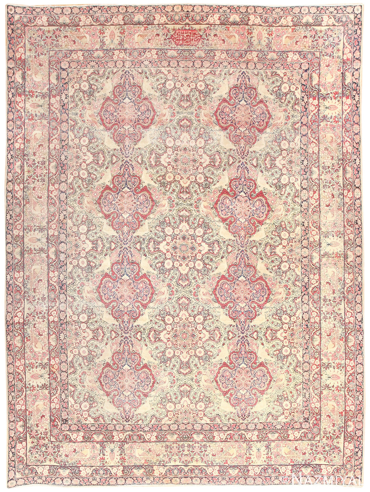 Antique Persian Floral Kerman Rug 50389 Nazmiyal