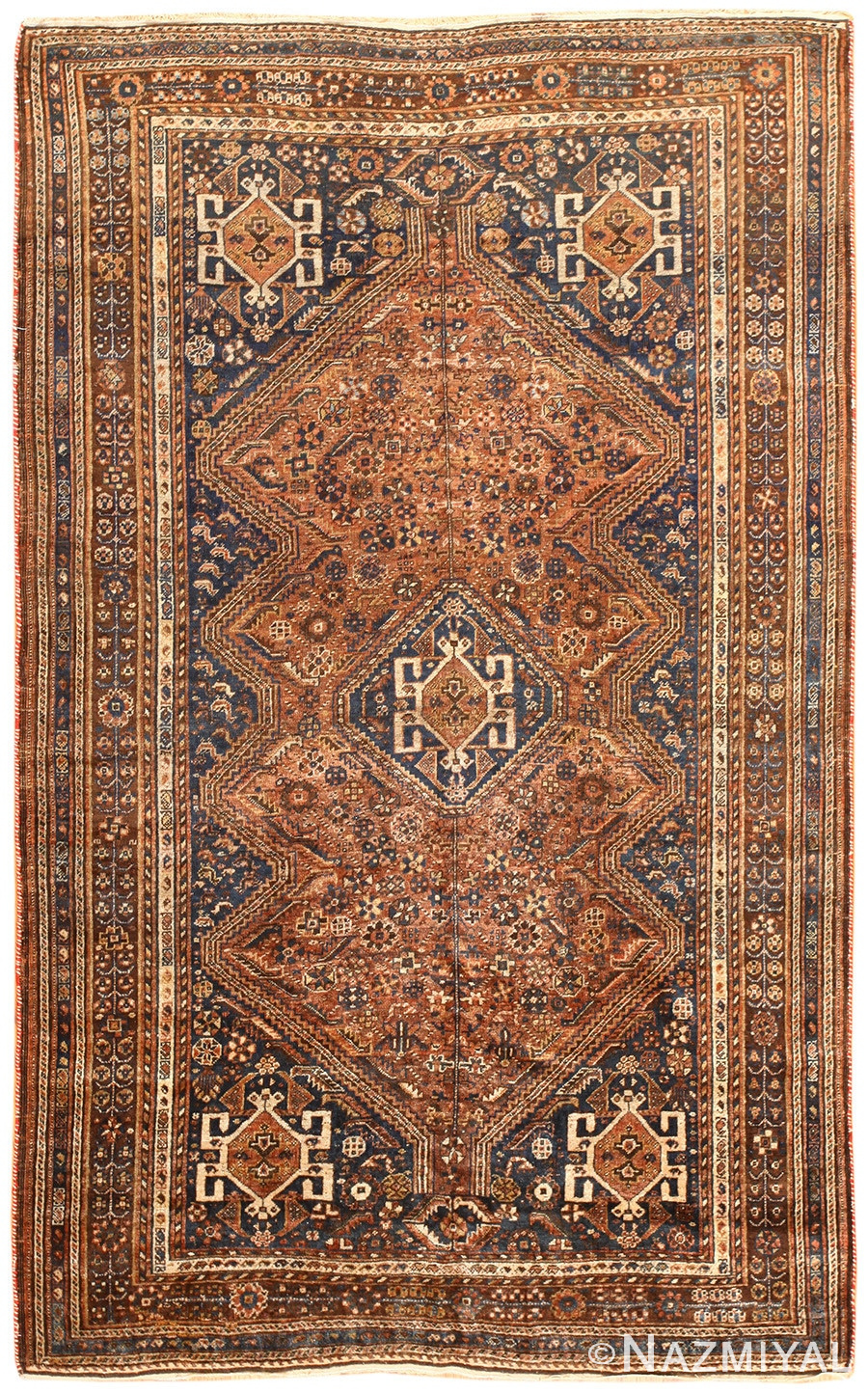 Small Antique Tribal Persian Qashqai Rug #50398 by Nazmiyal Antique Rugs
