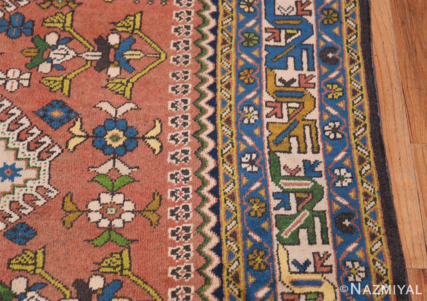Colorful Vintage Persian Kurdish Rug 50432 Border Design Nazmiyal