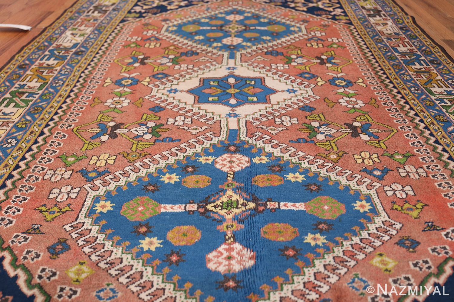Colorful Vintage Persian Kurdish Rug 50432 Field Design Nazmiyal
