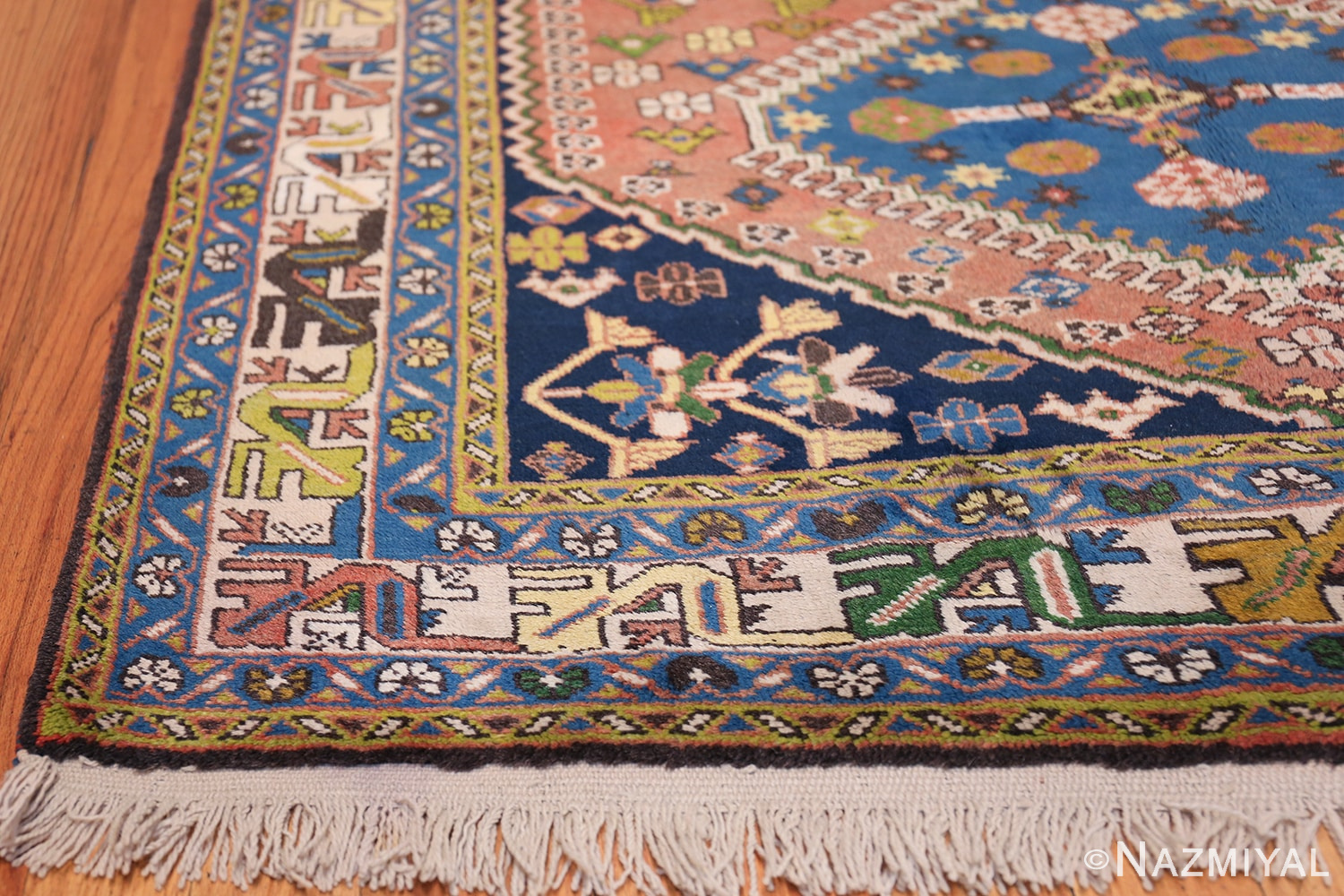 Colorful Vintage Persian Kurdish Rug 50432 Side Corner Nazmiyal