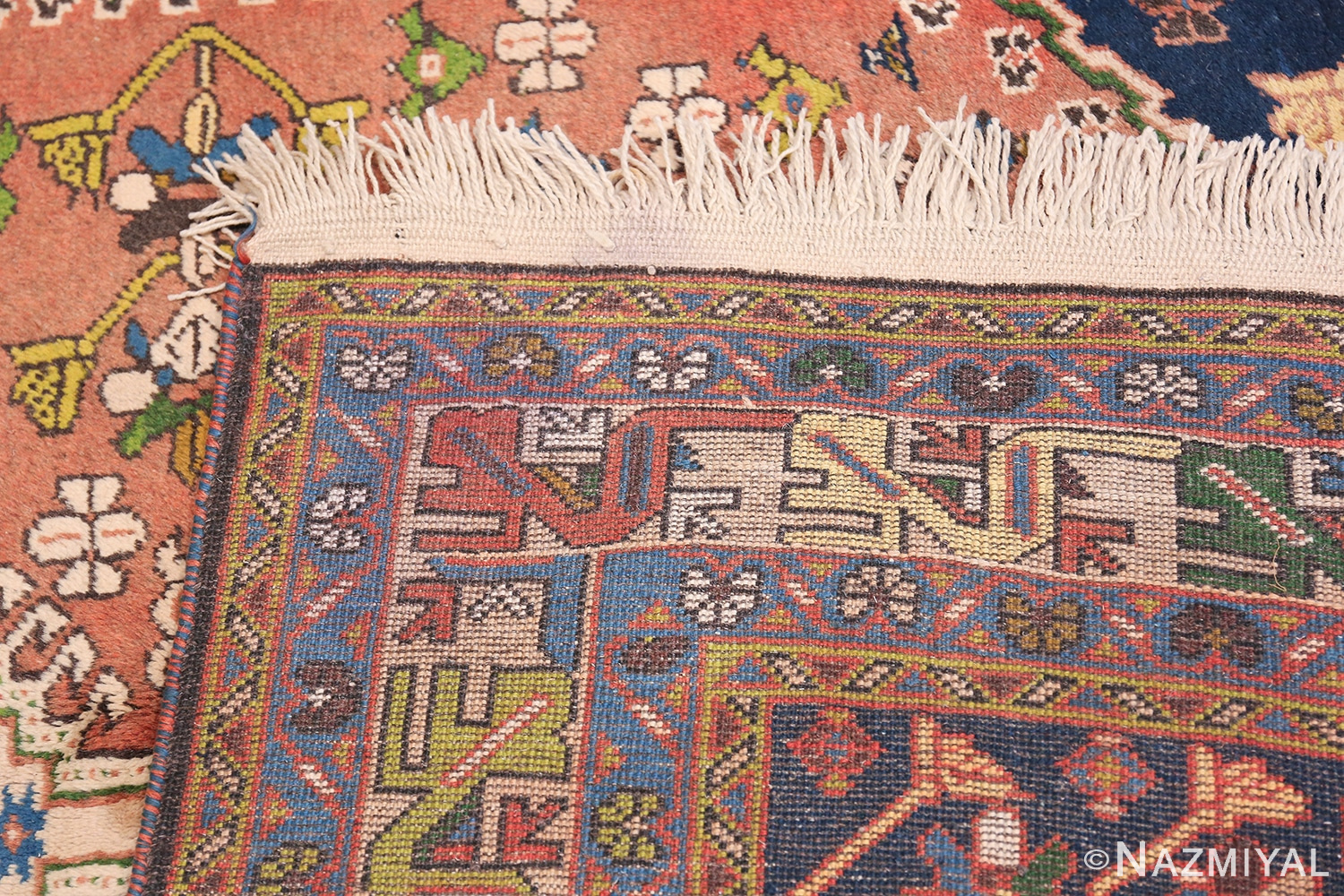 Colorful Vintage Persian Kurdish Rug 50432 Woven Knots Nazmiyal