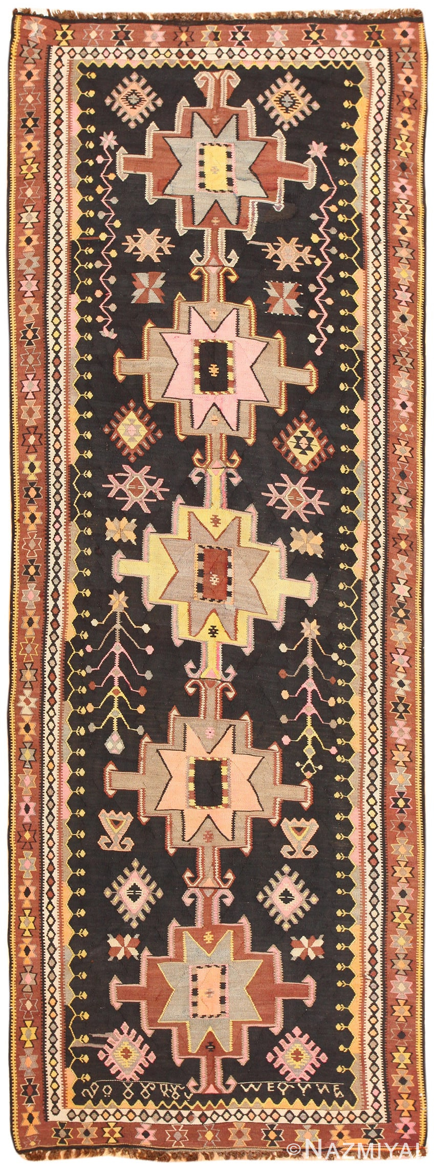 Vintage Turkish Kilim Rug 50422 Detail/Large View
