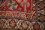 burgundy tribal antique persian qashqai rug 50468 border Nazmiyal