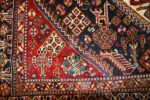 burgundy tribal antique persian qashqai rug 50468 design Nazmiyal