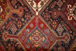 burgundy tribal antique persian qashqai rug 50468 field Nazmiyal