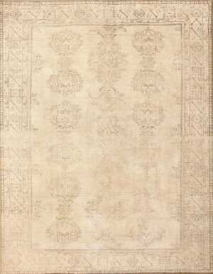 Shabby Chic Antique Turkish Oushak Rug 46698 Nazmiyal