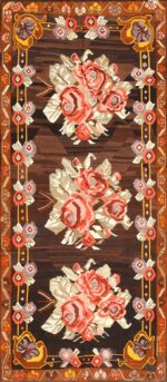 Floral Vintage Turkish Kilim Rug 50476 Nazmiyal