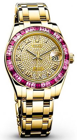 Rolex Datejust Pearlmaster Diamond Pave Dial 18kt Yellow Gold Ladies Watch High End Gifts For Her: Rolex Datejust Pearlmaster Diamond Pave Dial 18kt Yellow Gold Ladies Watch by Nazmiyal
