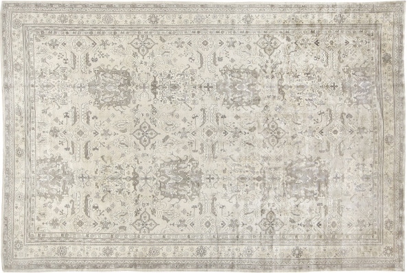 Large Neutral Color Antique Turkish Oushak Rug Large Neutral Color Antique Turkish Oushak Rug by Nazmiyal
