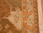 Long and Narrow Antique Turkish Oushak Rug 50502 Border Design Nazmiyal