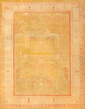 Primitive Antique Turkish Oushak Rug 47703 Nazmiyal
