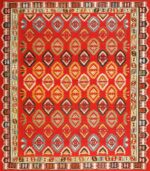 Vibrant Vintage Caucasian Kilim Rug 50443 Nazmiyal