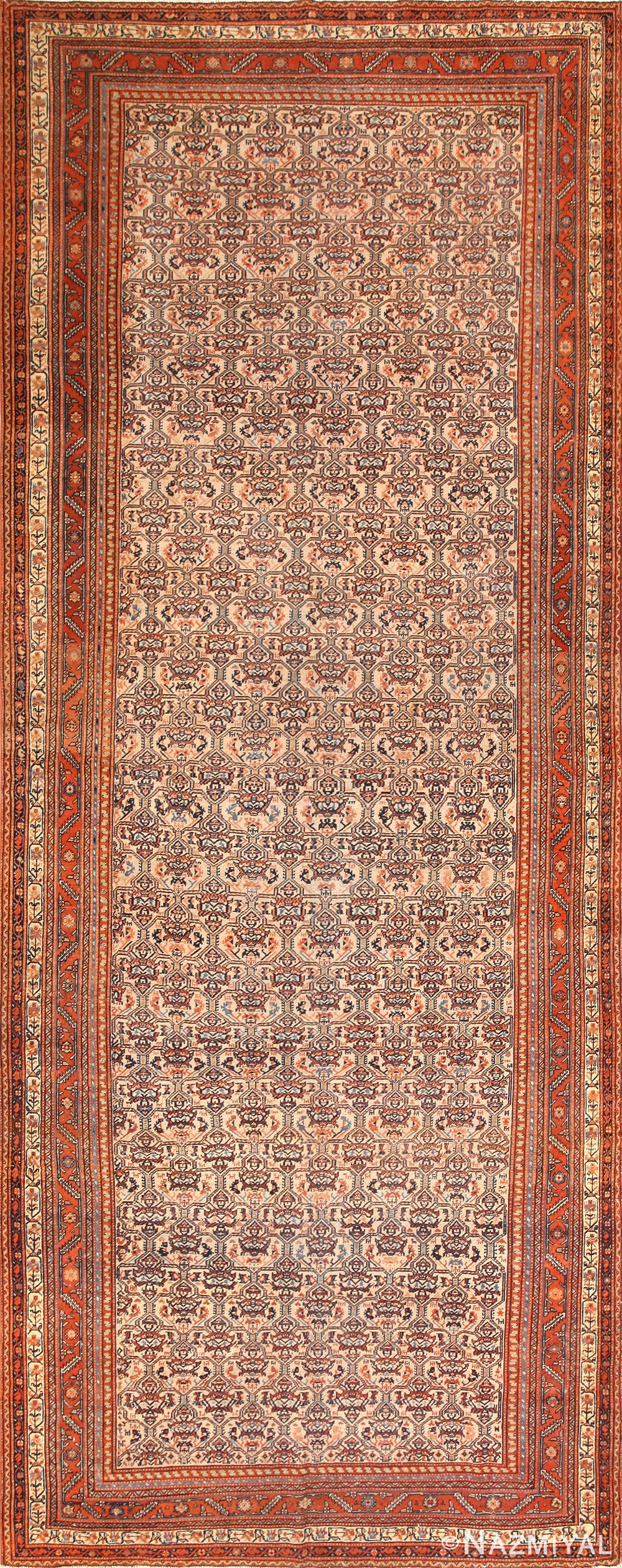 Antique Persian Farahan Runner Rug 50446 Nazmiyal