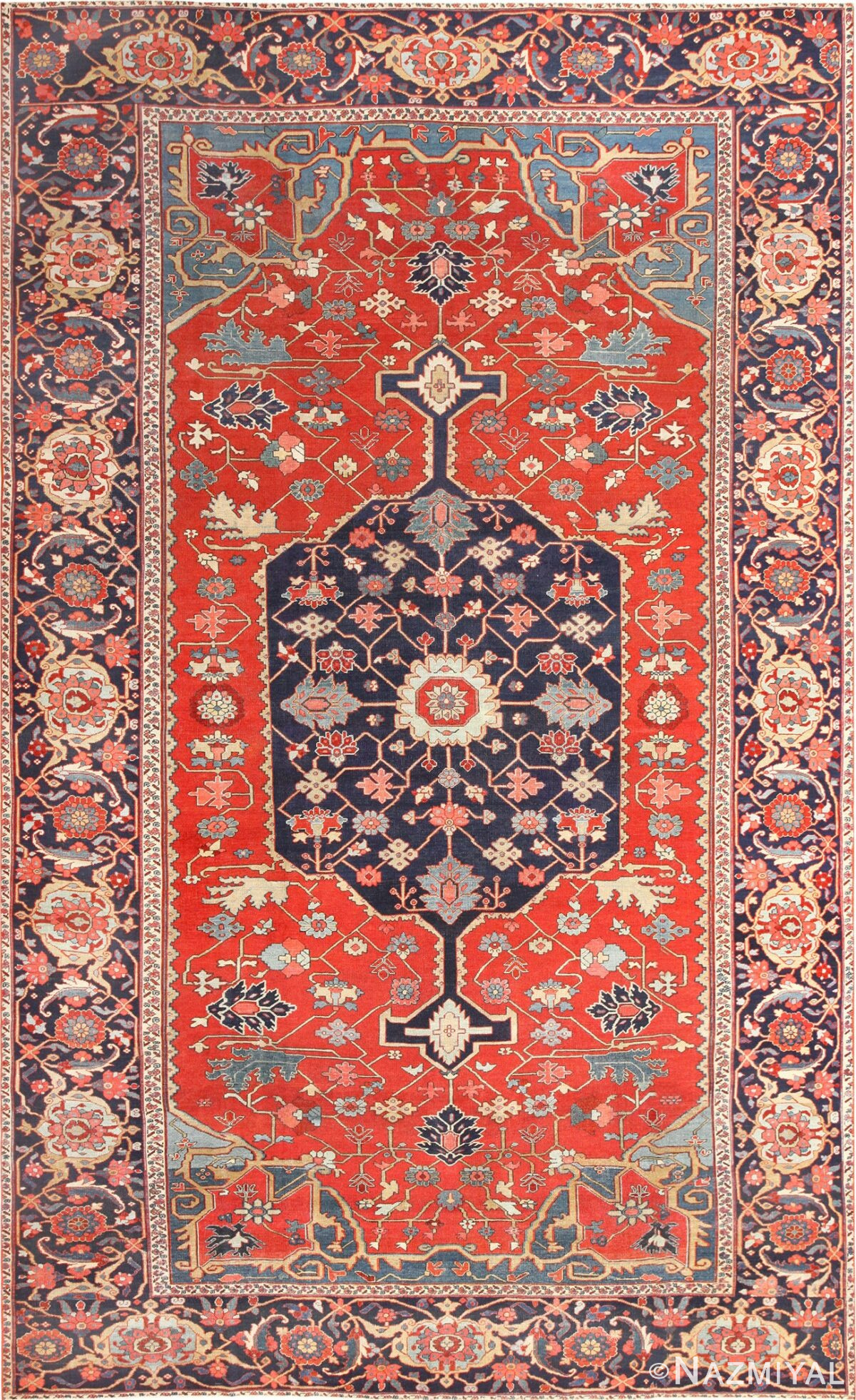 Antique Persian Heriz Rug 48641 Detail/Large View