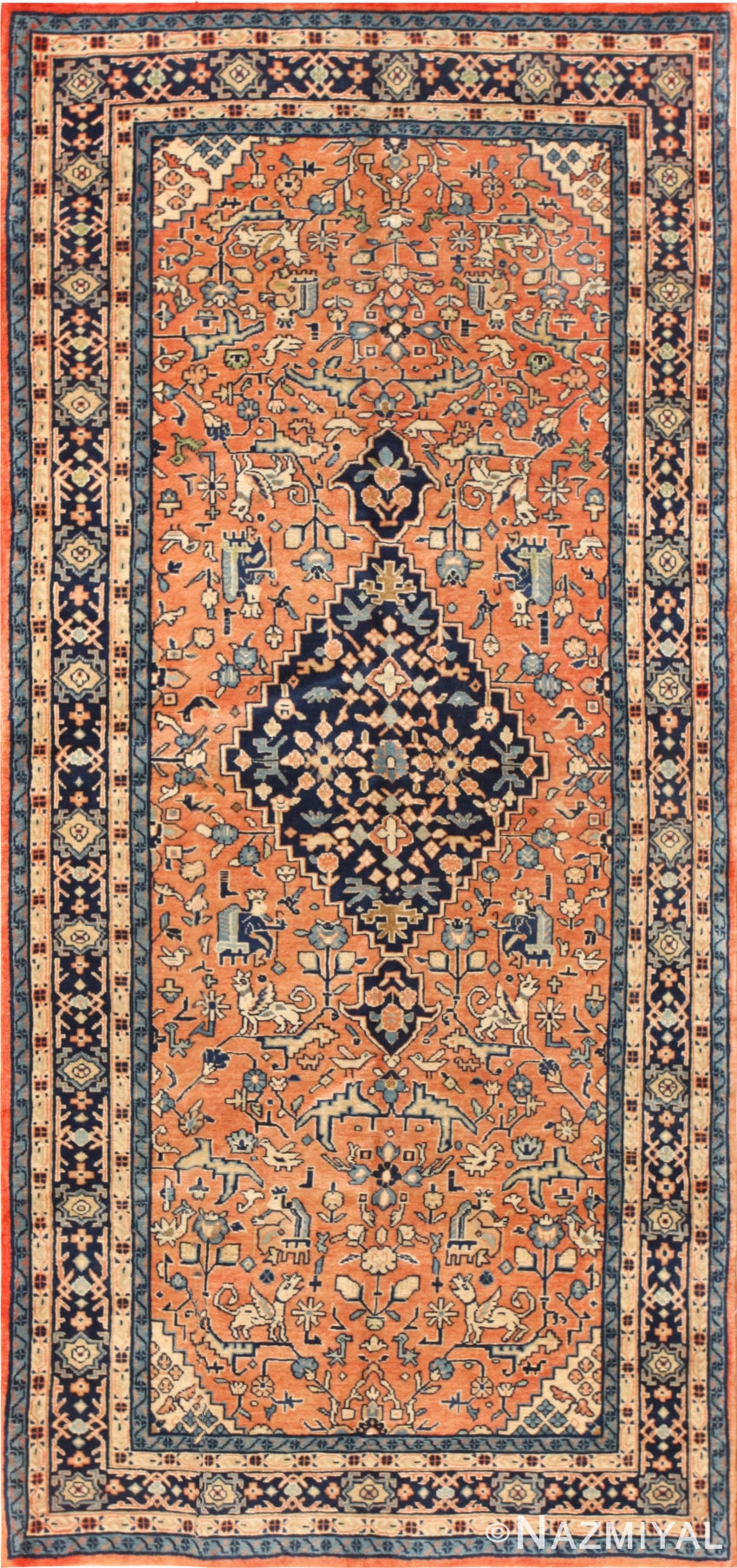 Central Medallion Vintage Persian Sarouk Rug 50489 Nazmiyal