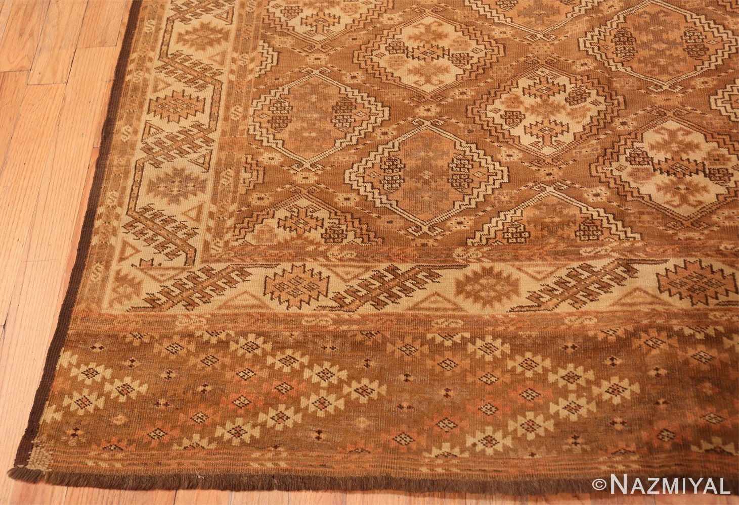 Corner long and narrow vintage tribal Afghan rug 50500 by Nazmiyal