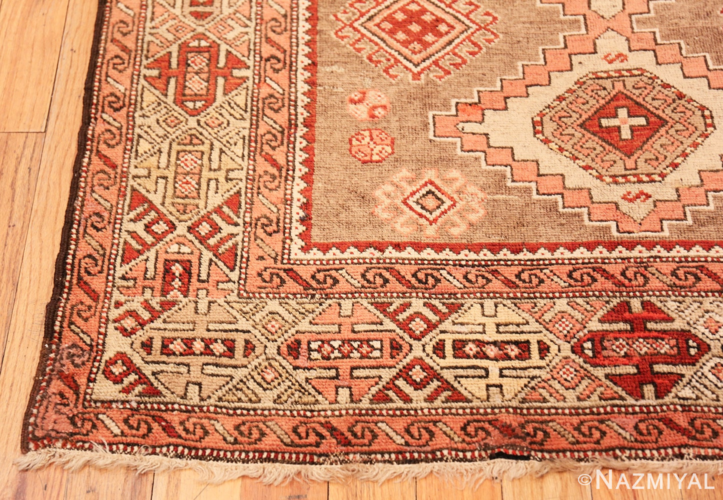 Corner Tribal Vintage Caucasian Kazak rug 50519 by Nazmiyal