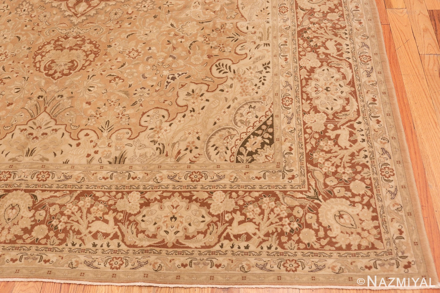 Corner Vintage Alabaster Persian Tabriz rug 50444 by Nazmiyal