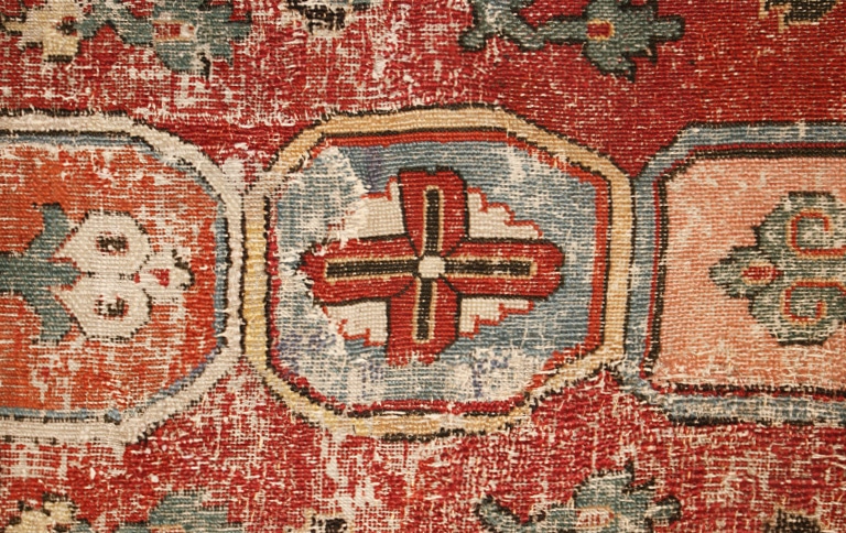 Antique 17th Century Khorassan Persian Rug Detail Antique 17th Century Khorassan Persian Rug Detail Nazmiyal