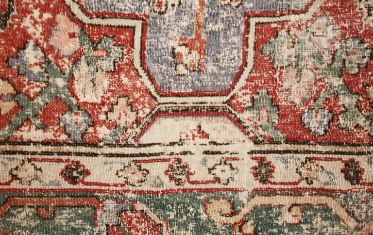 Antique 17th Century Khorassan Persian Rug Detail Antique 17th Century Khorassan Persian Rug Detail Nazmiyal