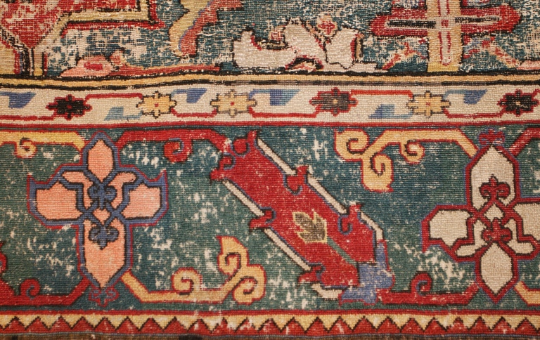 Antique 17th Century Khorassan Persian Rug Detail Antique 17th Century Khorassan Persian Rug Detail Nazmiyal