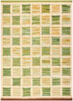 Checkered Modern Swedish Kilim Rug 48760 Nazmiyal