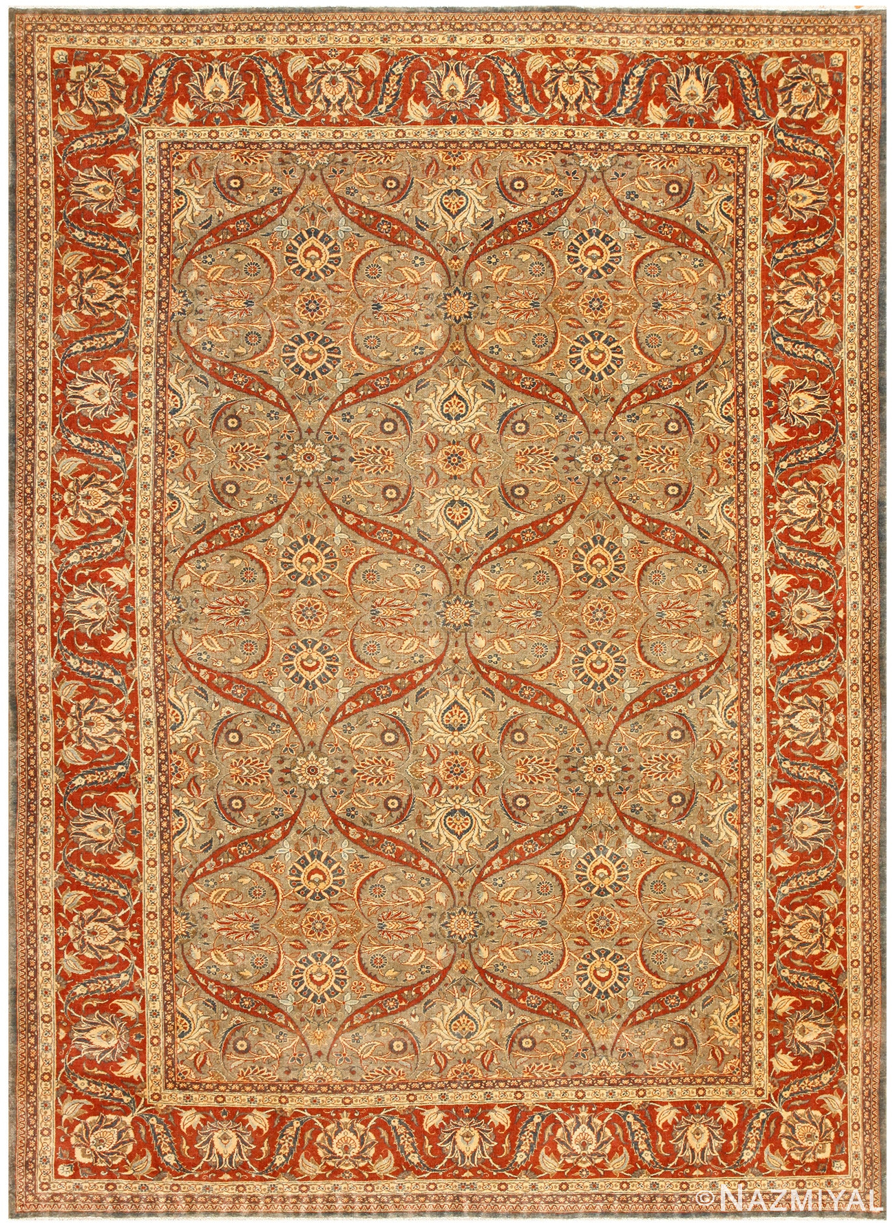 Beautiful Antique Persian Tabriz Rug 50253 Nazmiyal