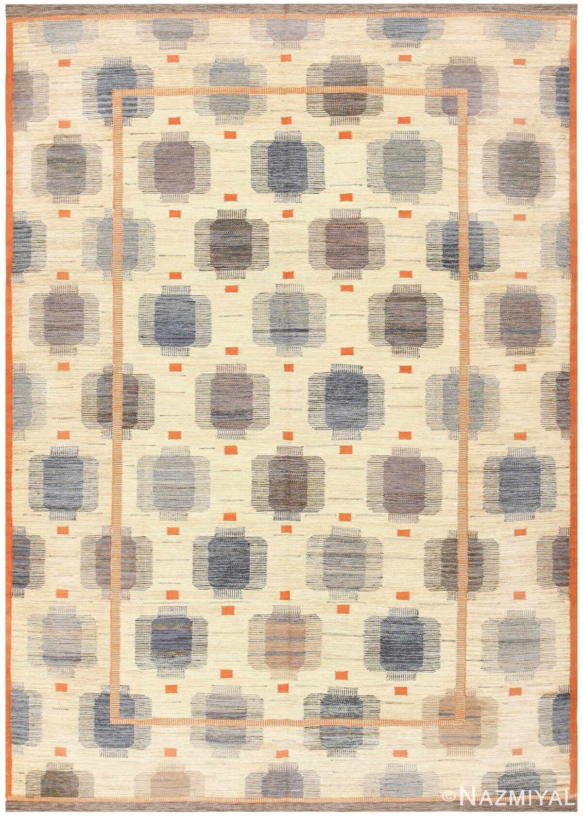 Modern Scandinavian Inspired Swedish Kilim Rug 48761 Nazmiyal Rugs