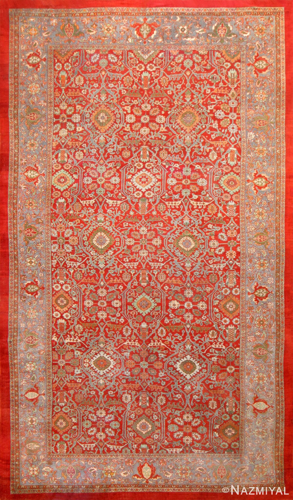 Oversized Antique Persian Sultanabad Red Rug 48730 Nazmiyal