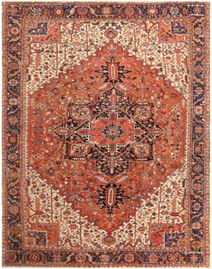 Antique Persian Heriz Rug 48318 Detail/Large View