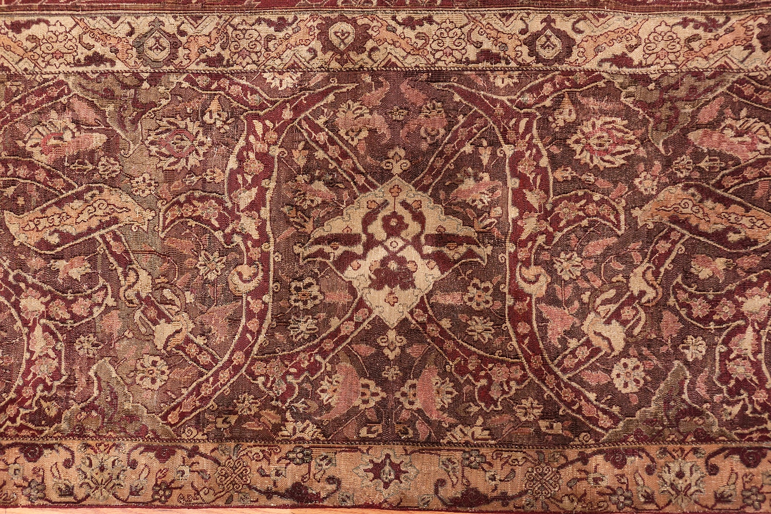 India Rug Red Large Red Antique Indian Agra Rug 44428 by Nazmiyal