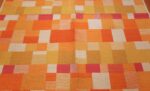 double sided vintage scandinavian swedish rug 48763 yellow field Nazmiyal