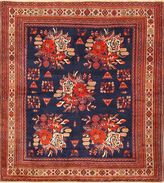 Square Antique Persian Afshar Rug, Valentine's, Day Square, Antique, Persian, Afshar, rug