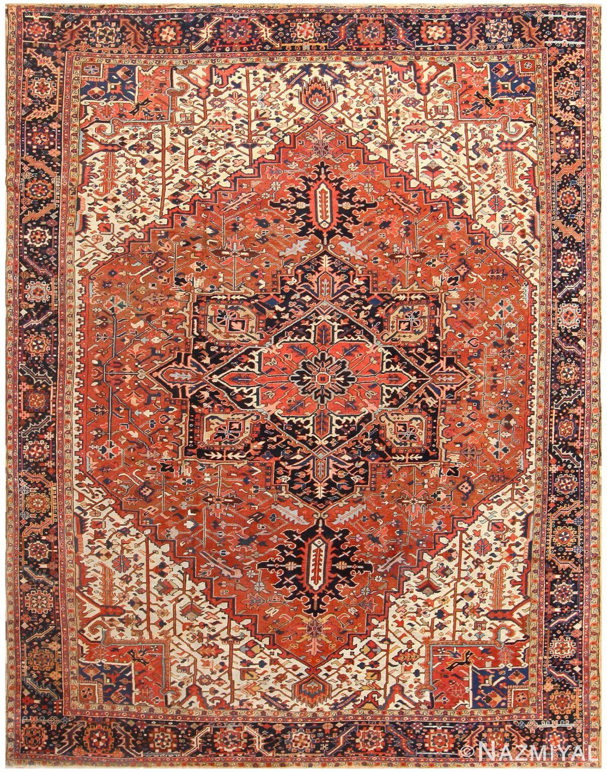 Antique Persian Heriz Rug 48318 Detail/Large View