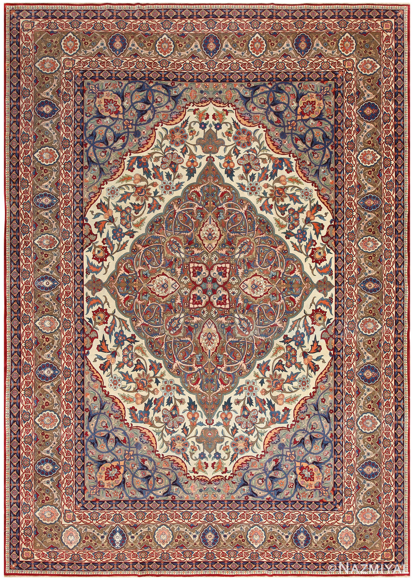 Antique Persian Tehran Rug 50574