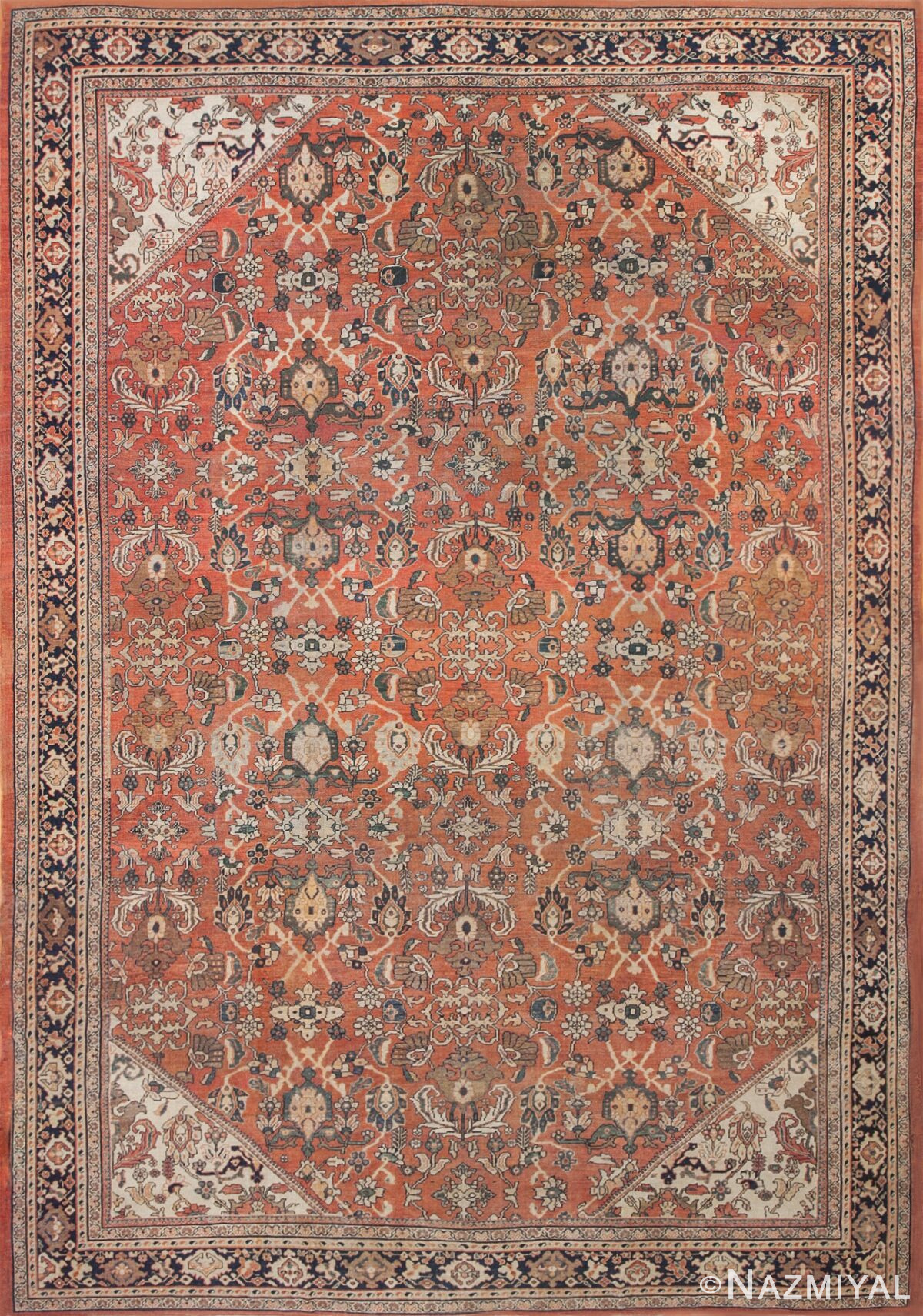 Large Antique Persian Sultanabad Rug 50377 Nazmiyal