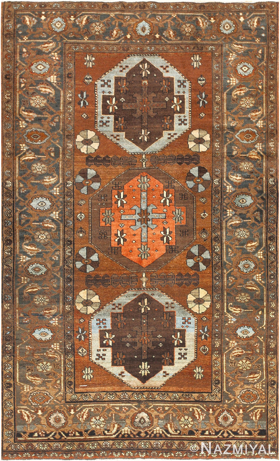 Small Antique Tribal Persian Heriz Rug 48338 Nazmiyal