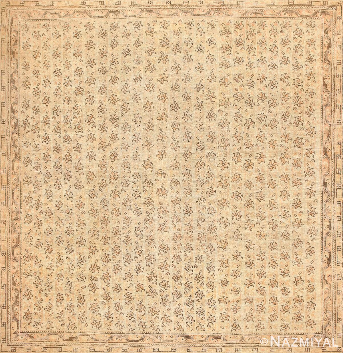 Square Antique Turkish Oushak Rug 47585 Nazmiyal