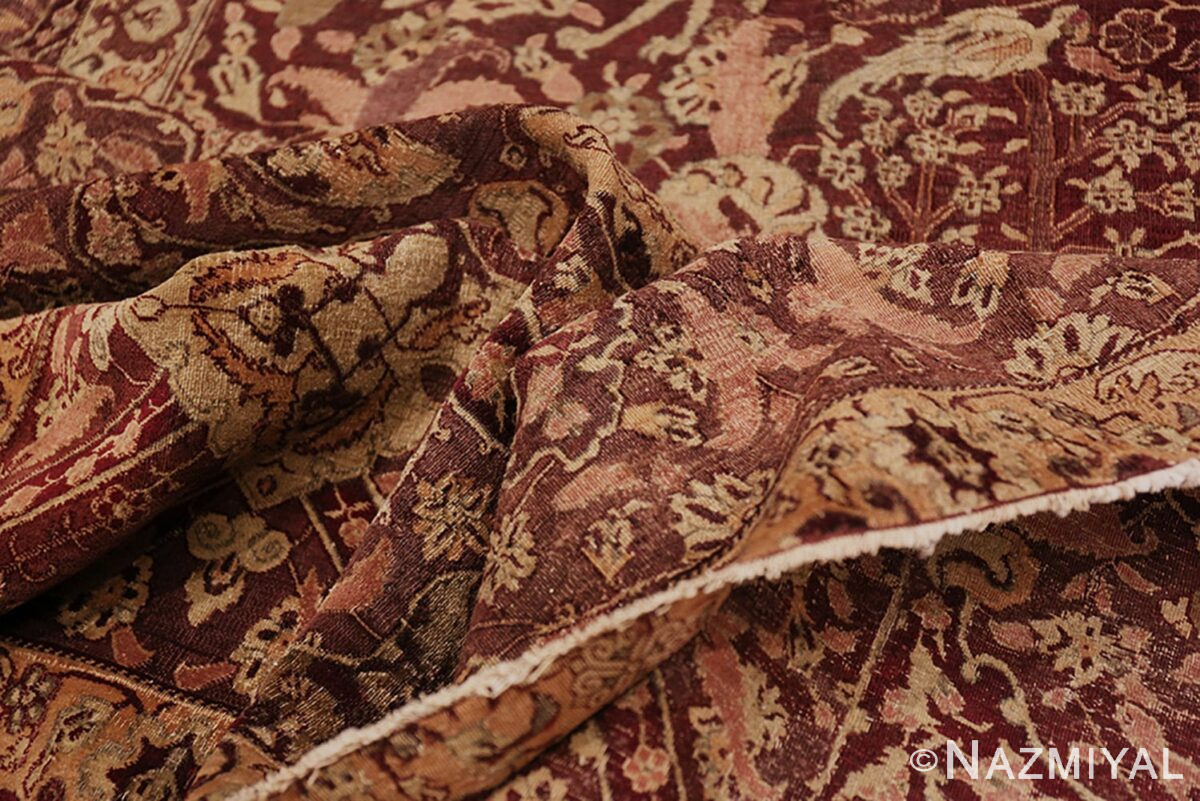 India Rug Red Large Red Antique Indian Agra Rug 44428 by Nazmiyal