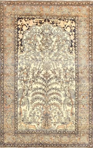 Antique Prayer Design Persian Isfahan Rug 50645 Nazmiyal