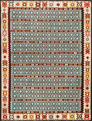 Fine Light Blue Tribal Antique Turkish Kilim Rug 50628 Nazmiyal