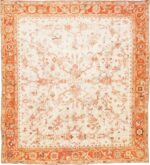 Large Ivory Background Antique Irish Donegal Rug 47566 Nazmiyal