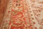 Large Ivory Background Antique Irish Donegal Rug 47566 Orange Border Nazmiyal