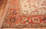 Large Ivory Background Antique Irish Donegal Rug 47566 Side Corner Nazmiyal